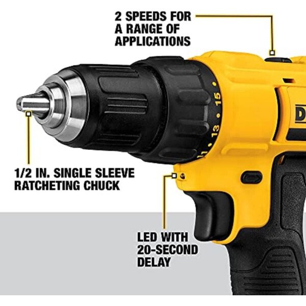 DEWALT - Kit de taladro/destornillador inalámbrico máximo de 20 V, 2 baterías y cargador incluido (DCD771C2) - Imagen 24
