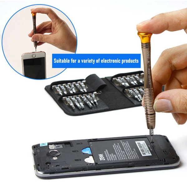 Juego de destornilladores de precisión mini 25 en 1, magnéticos, Torx, electrónicos, herramientas de reparación y apertura para iPhone, cámara, reloj y PC. - Imagen 4