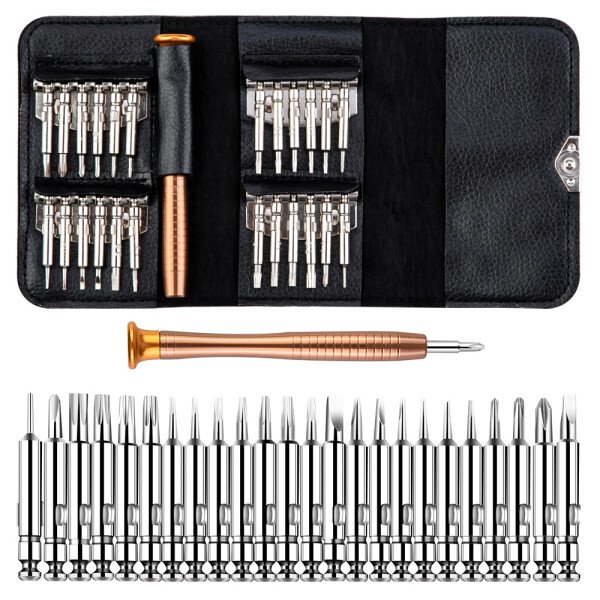 Juego de destornilladores de precisión mini 25 en 1, magnéticos, Torx, electrónicos, herramientas de reparación y apertura para iPhone, cámara, reloj y PC. - Imagen 7