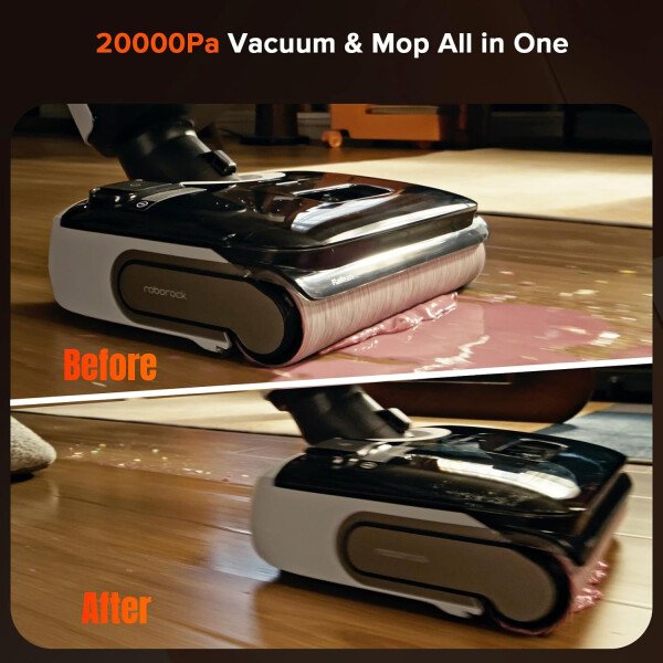 roborock F25 GT - Trapeador de vacío todo en uno, aspiradora en seco y húmedo, sin cable, 20000 Pa para suelos de baldosas de madera dura, piso de vinilo de madera dura, de borde a borde, trapeador - Imagen 2
