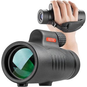 Telescopio monocular de alta potencia con visión de de 8x y diámetro del objetivo de 1.65 pulgadas (42 mm) compacto portátil impermeable a prueba de golpes con correa de mano para niños y adultos observación de aves caza campamento senderismo viajes vida silvestre paisajes