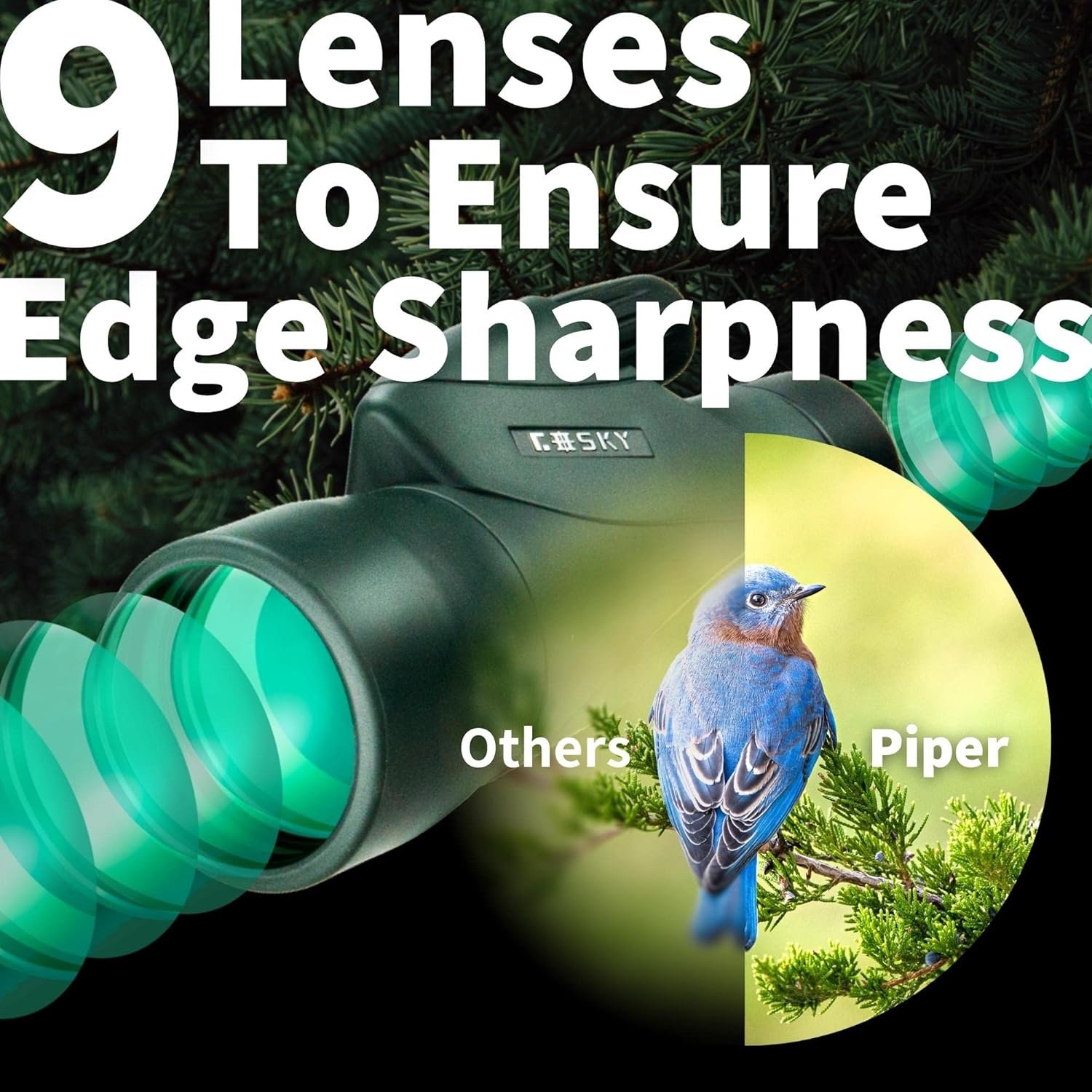 Gosky - Telescopio monocular de alta definición de 12 x 55 pulgadas y soporte rápido para teléfono inteligente – 2019 Monocular impermeable -BAK4 prisma para la vida silvestre, observación de aves, caza, camping, viajes, vida silvestre y seguridad. - Imagen 4