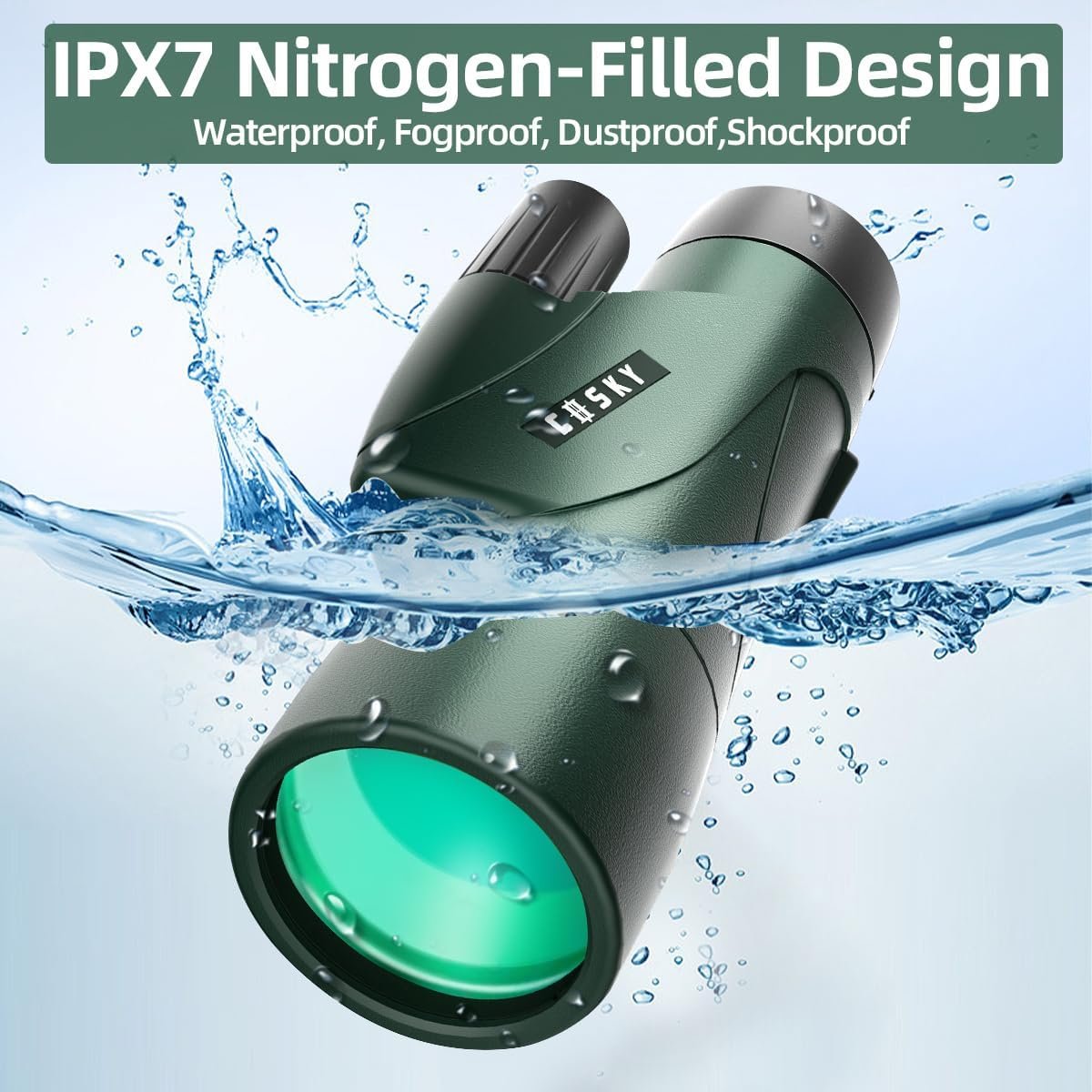 Gosky - Telescopio monocular de alta definición de 12 x 55 pulgadas y soporte rápido para teléfono inteligente – 2019 Monocular impermeable -BAK4 prisma para la vida silvestre, observación de aves, caza, camping, viajes, vida silvestre y seguridad. - Imagen 5