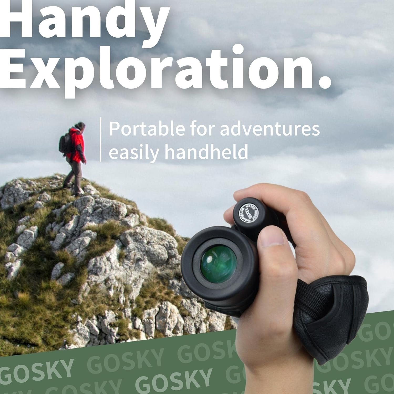Gosky - Telescopio monocular de alta definición de 12 x 55 pulgadas y soporte rápido para teléfono inteligente – 2019 Monocular impermeable -BAK4 prisma para la vida silvestre, observación de aves, caza, camping, viajes, vida silvestre y seguridad. - Imagen 6