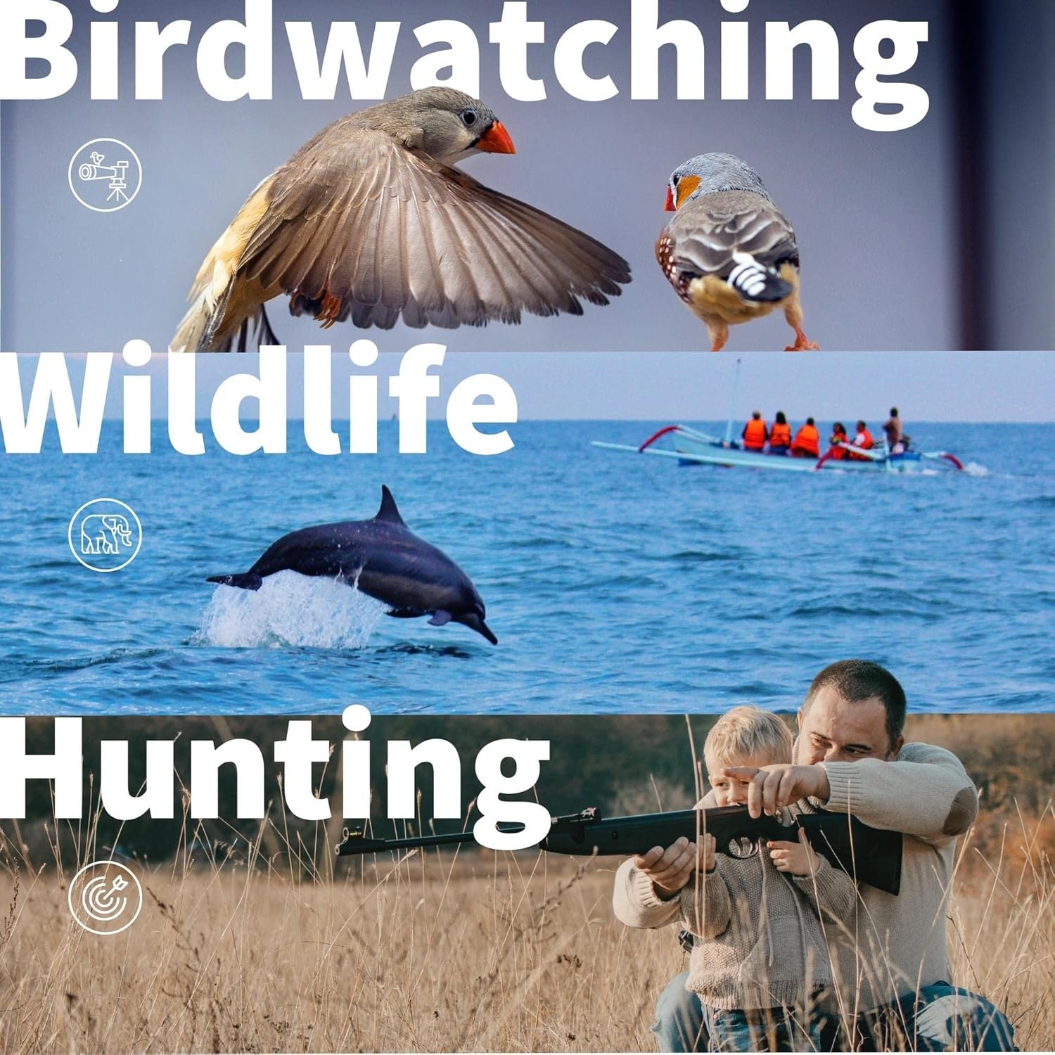 Gosky - Telescopio monocular de alta definición de 12 x 55 pulgadas y soporte rápido para teléfono inteligente – 2019 Monocular impermeable -BAK4 prisma para la vida silvestre, observación de aves, caza, camping, viajes, vida silvestre y seguridad. - Imagen 8