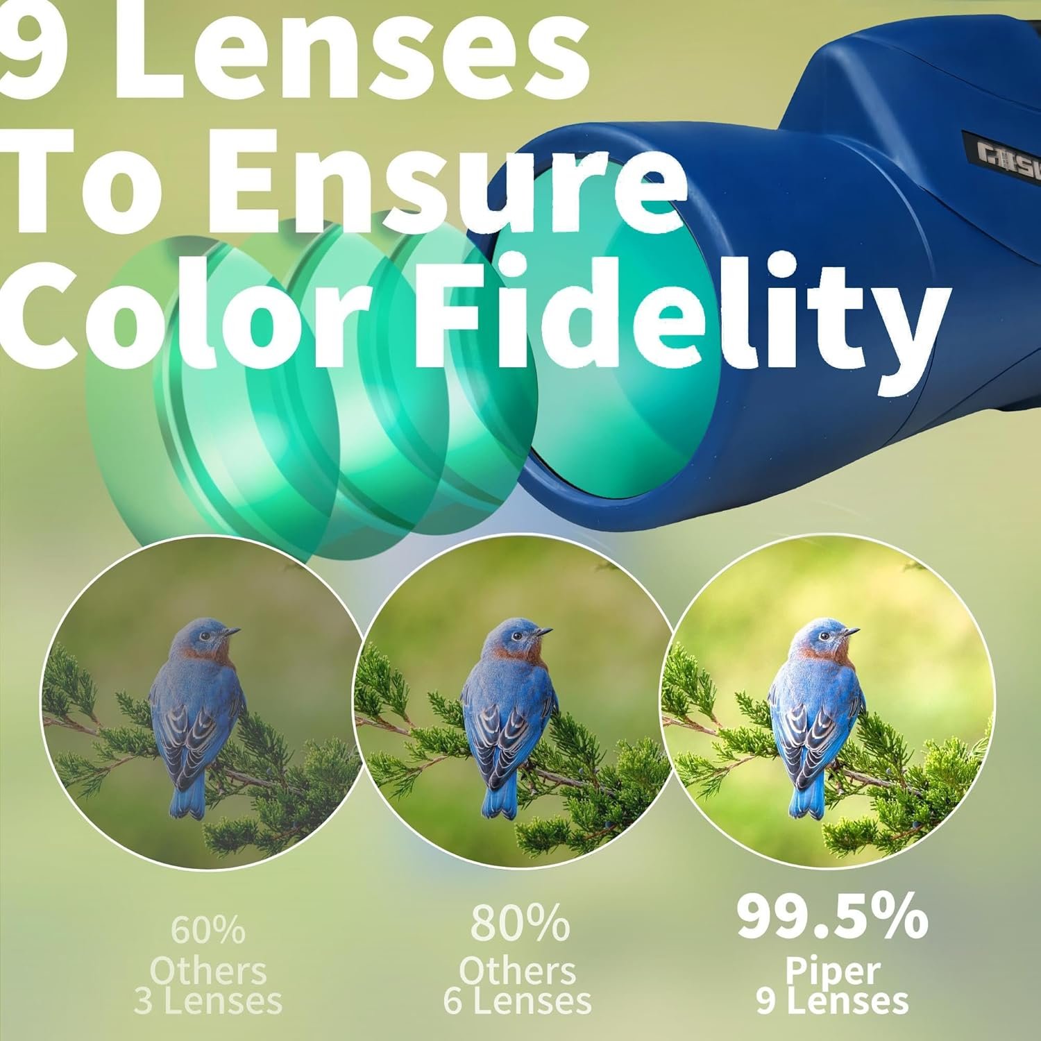 Gosky - Telescopio monocular de alta definición de 12 x 55 pulgadas y soporte rápido para teléfono inteligente – 2019 Monocular impermeable -BAK4 prisma para la vida silvestre, observación de aves, caza, camping, viajes, vida silvestre y seguridad. - Imagen 12