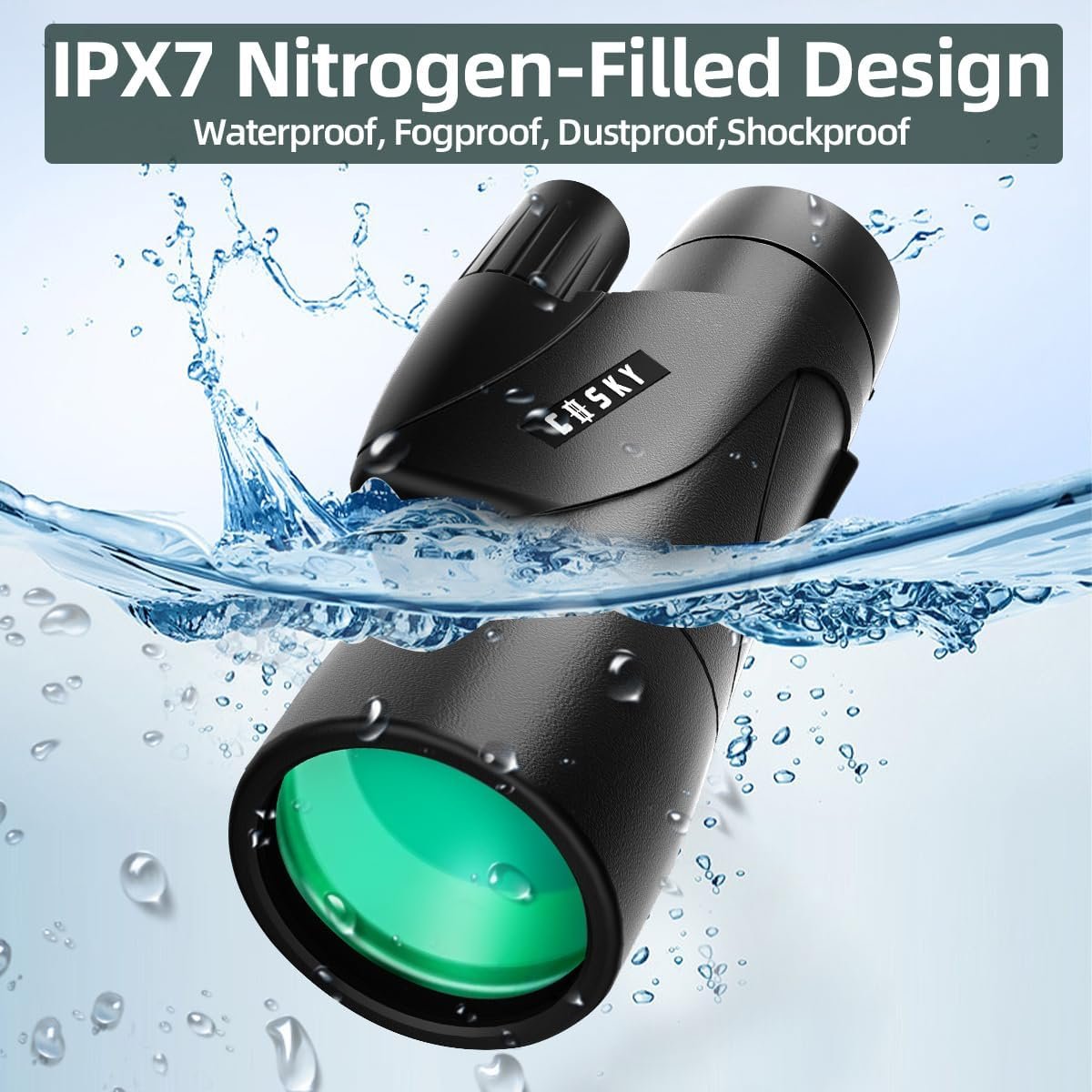 Gosky - Telescopio monocular de alta definición de 12 x 55 pulgadas y soporte rápido para teléfono inteligente – 2019 Monocular impermeable -BAK4 prisma para la vida silvestre, observación de aves, caza, camping, viajes, vida silvestre y seguridad. - Imagen 20