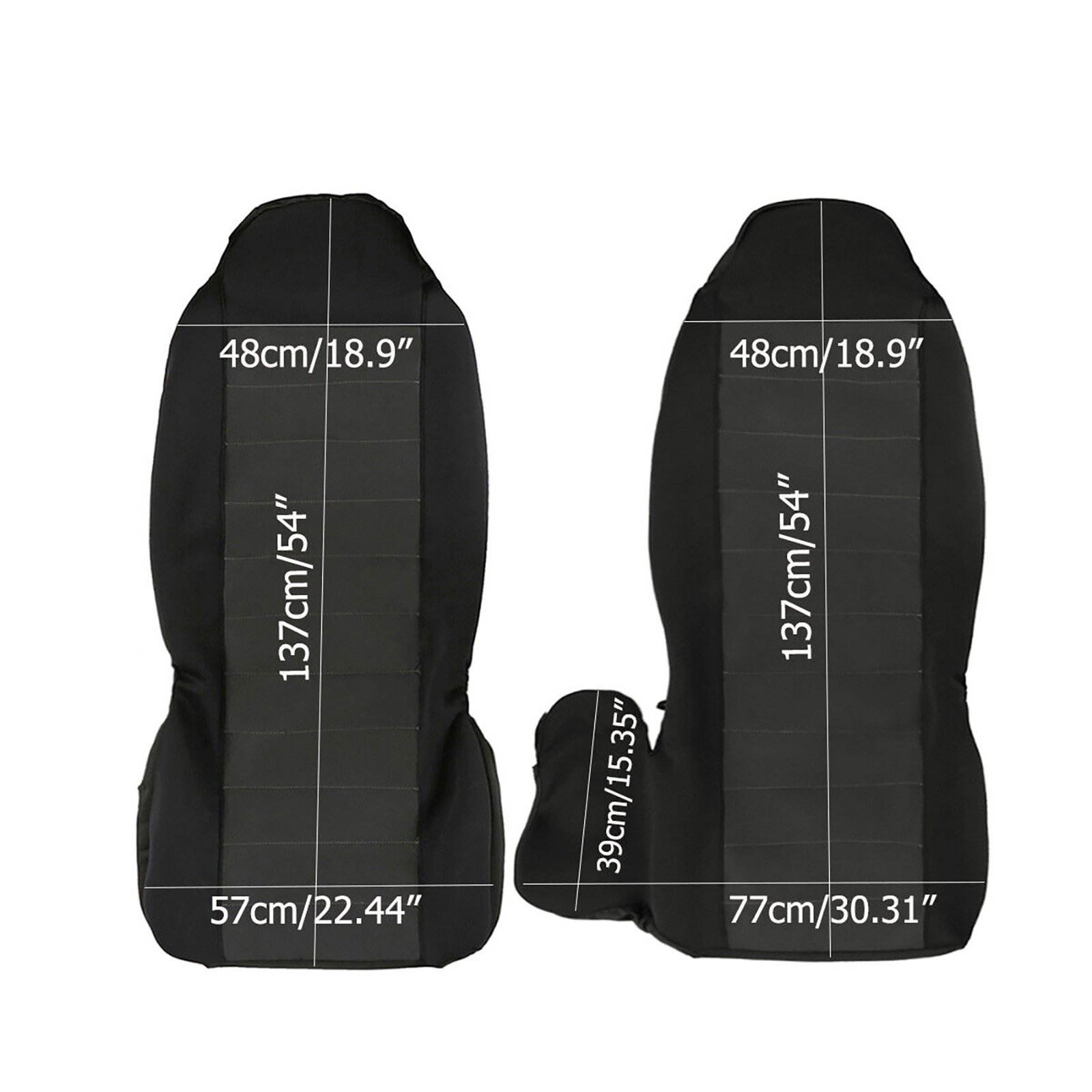 Kit de 2 fundas para asientos delanteros de coche, piezas de repuesto para Ford Ranger 2004-2012, accesorios para automóvil, respaldo alto 60/40, gris oscuro - Imagen 2