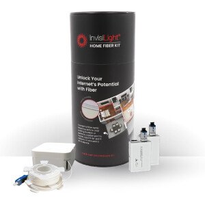 Kit de fibra para el hogar: crea una conexión por cable casi invisible para Wi-Fi, transmisión, juegos y más, fibra adhesiva ultra fina de 0.024 in, fácil instalación de bricolaje