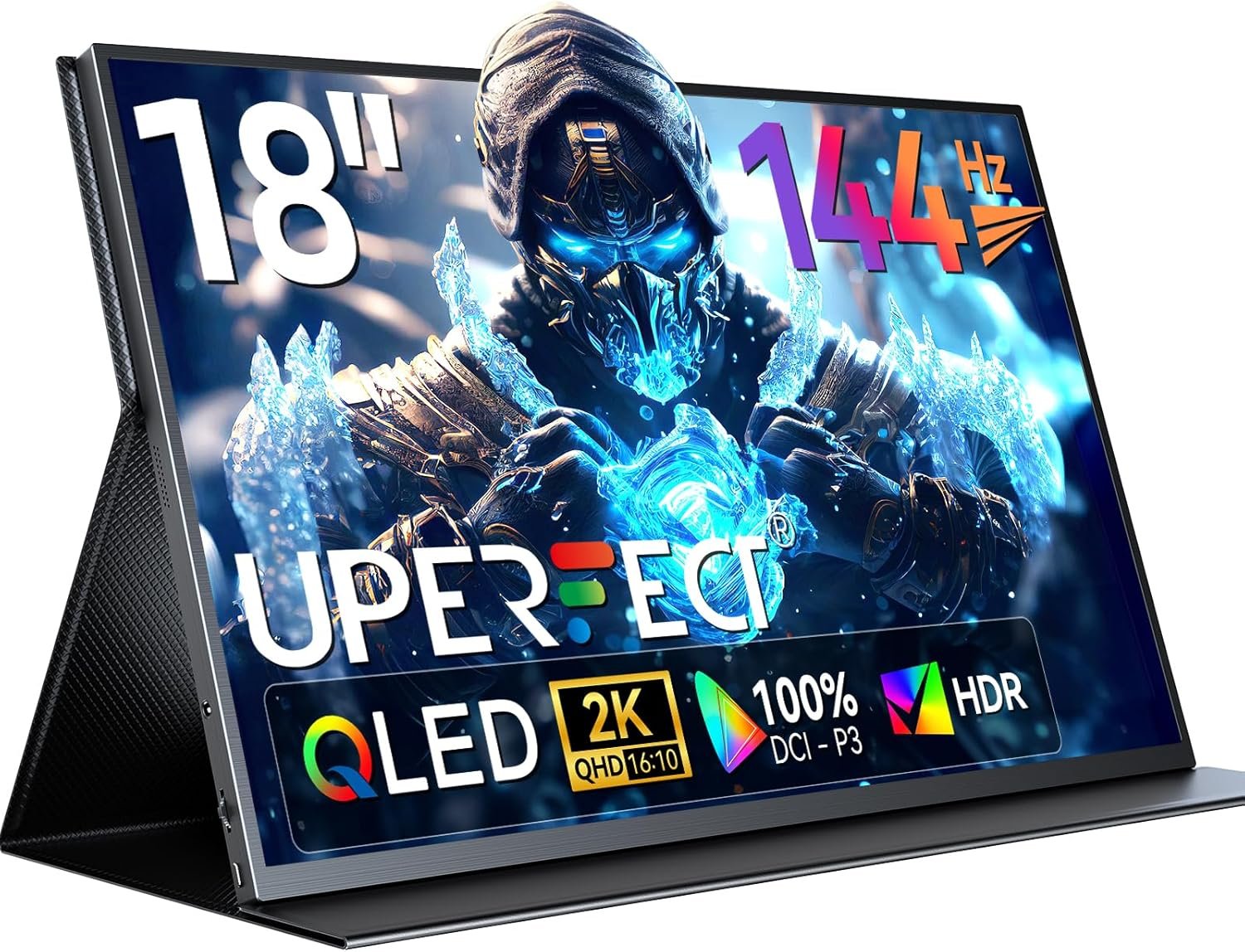 UPERFECT Monitor portátil QLED de 2.5 K, monitor portátil QHD de 16 pulgadas 2560 x 1600 QHD para juegos HDR FreeSync Monitor para laptop con VESA y funda inteligente, cuidado de los ojos mate - Imagen 3