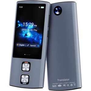 Dispositivo traductor de idiomas, 159 idiomas, traductor de voz instantáneo sin conexión AI Pocket 2025, dispositivo de traductor de inglés a español, dispositivo de traducción de comunicación