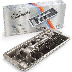 Bandejas de hielo de metal de fácil extracción con asa, máquina de cubitos de hielo y bandeja de acero inoxidable, molde de 18 ranuras, sin BPA, moldes para congelador de grado alimenticio