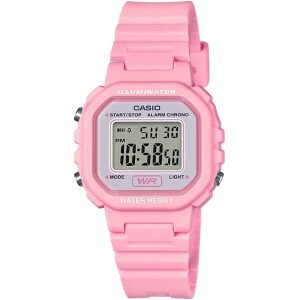 Casio Serie LA20WH | Reloj digital para mujer | Resistente al agua | Luz LED | Calendario automático | Indicación de la fecha | Cronómetro 1/100 SEC | Mantenimiento de la hora regular (HR, Min, SEC, PM, fecha, día) | Batt de 5 años