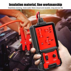 Nuevo probador de relés rojo, detector de circuitos electrónicos universales para automóviles de 12 V, comprobador de baterías, herramienta de reparación de automóviles