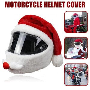 Funda para casco de motocicleta, gorro navideño de Papá Noel, gorro de seguridad integral, gorra de carreras de Papá Noel, decoración navideña, regalo