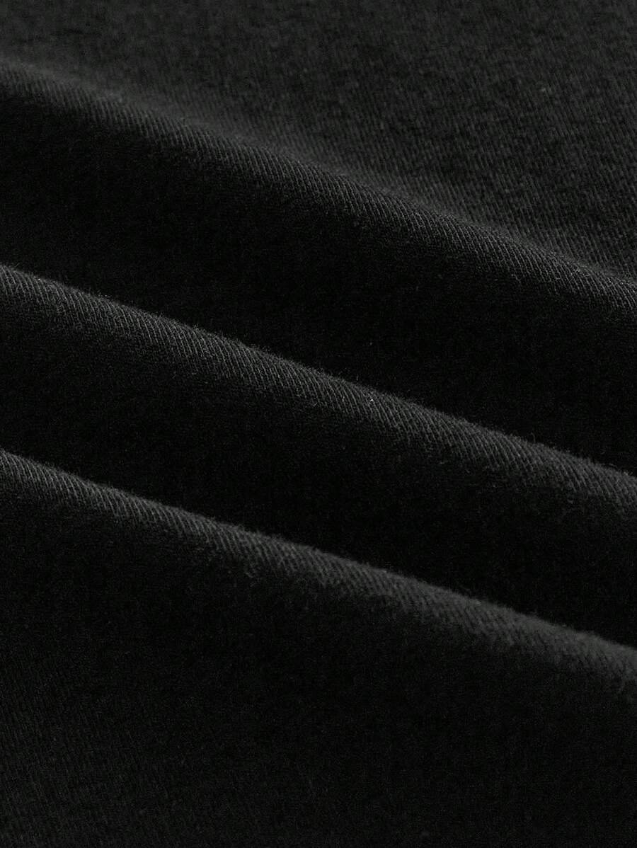 Manfinity NXTstreet 2 piezas Conjunto casual de camiseta de manga corta con cuello redondo y estampado de águila, y pantalones largos con cordón en la cintura y estampado de letras para hombre, atuendo cómodo - Imagen 28