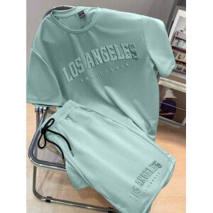 Manfinity Joysei Conjunto de camiseta de punto con estampado de letras 3D para hombres