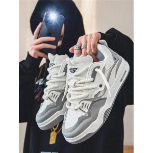 Calzado Deportivo De Skate Para Hombres, Zapatillas Casuales Para Hombre Con Cordones Y Diseño De Bloques De Color