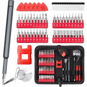 EasyTime Juego de destornilladores electrónicos pequeños: 57 piezas Mini kit de herramientas de reparación de precisión con puntas magnéticas para computadora PC portátil interruptor de teléfono PS4