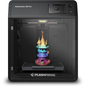 FLASHFORGE Adventurer 5M Pro Impresora 3D con sistema de impresión automática de 1 clic, 23.622 in/s de alta velocidad, boquilla desmontable rápida a 536.0 °F, estructura totalmente metálica Core XY
