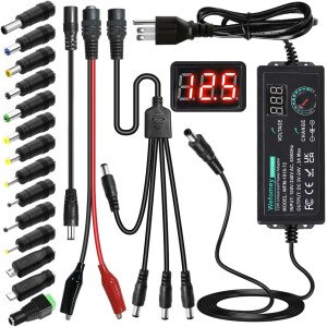 Fuente de alimentación universal 3V ~ 24V 3A 72W variable ajustable 3V 5V 9V 12V 18V 20V 24V AC/DC adaptador cargador, 100V-240V AC a DC con 14 puntas, convertidor de polaridad