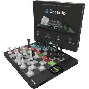 ChessUp 2 tableros electrónicos de ajedrez de Bryght Labs - WiFi integrado, motor de ajedrez - Incluye juego de ajedrez TouchSense Piezas - Tablero de ajedrez inteligente iluminado - con IA, lecciones