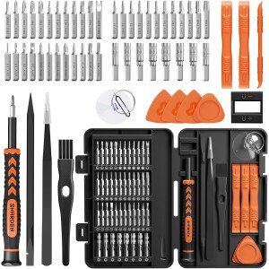 SHARDEN Juego de destornilladores de precisión pequeños 58 en 1 con estuche Kit de herramientas electrónicas profesionales para iPhone, MacBook, computadora, laptop, PC, RC, PS4, Xbox, anteojos, reloj