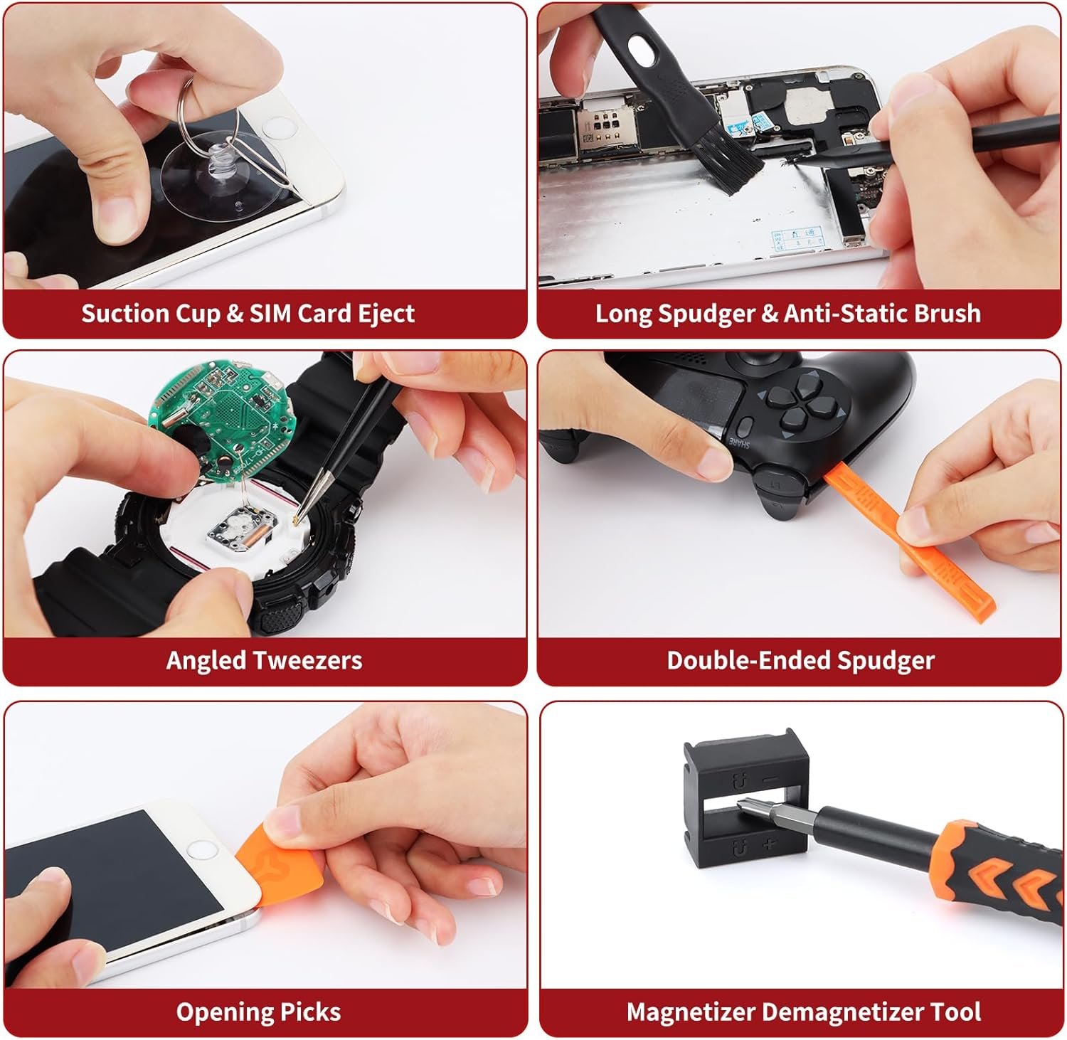 SHARDEN Juego de destornilladores de precisión pequeños 58 en 1 con estuche Kit de herramientas electrónicas profesionales para iPhone, MacBook, computadora, laptop, PC, RC, PS4, Xbox, anteojos, reloj - Imagen 7