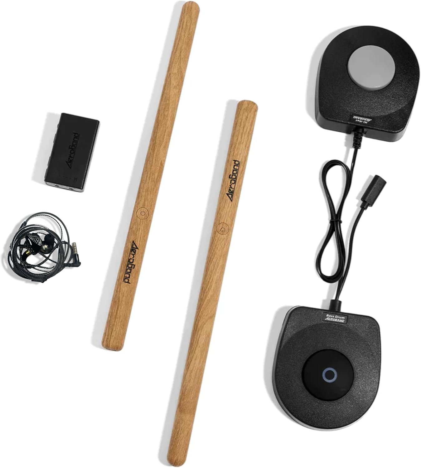 AeroBand Batería electrónica PocketDrum2 MAX 2025, palillos de batería de aire y pedales y adaptador Bluetooth, toca la batería en cualquier lugar y en cualquier momento, 8 tonos y USB Midi para