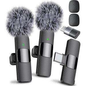 Mini Mic Pro (Último modelo) - Micrófono inalámbrico profesional para iPhone, iPad, Android, micrófono Lavalier para grabación de video, micrófono para iPhone, grabación cristalina con USB-C para