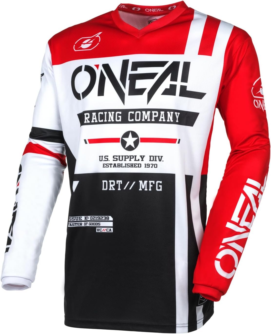 O'NEAL Element V.24 Warhawk - Camiseta para hombre, color negro, blanco, rojo, talla XL