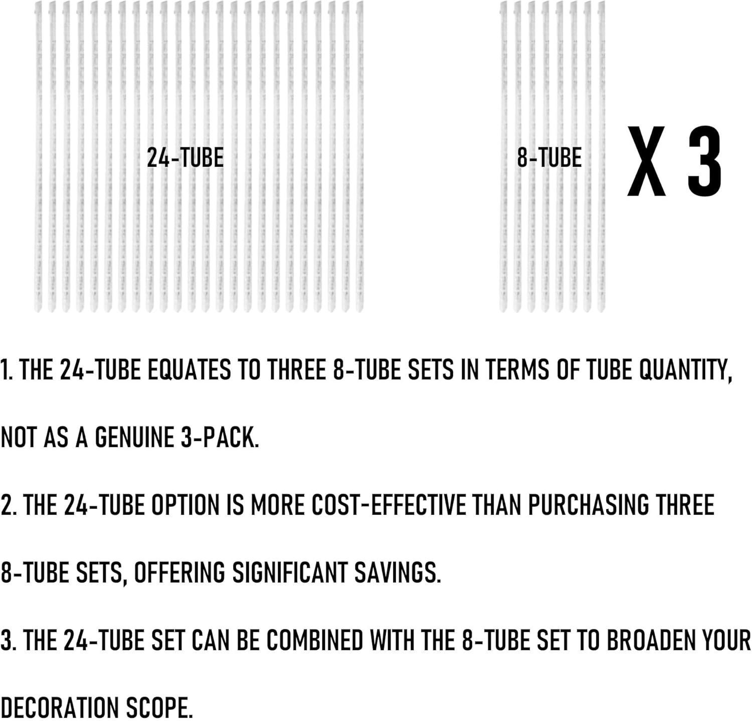 TW SHINE Luces de Navidad para exteriores, 288 LED de 12 pulgadas, 8 tubos, luces de lluvia de meteoritos al aire libre, decoraciones de Navidad enchufables, impermeables, nieve, lluvia, carámbanos - Imagen 20