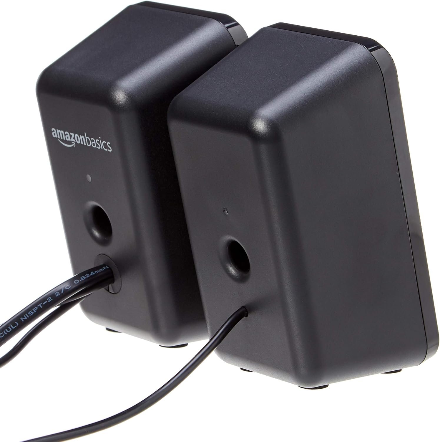 Amazon Basics Altavoces para computadora de escritorio o portátil, alimentación de CA (versión de EE. UU.), color negro - Imagen 3