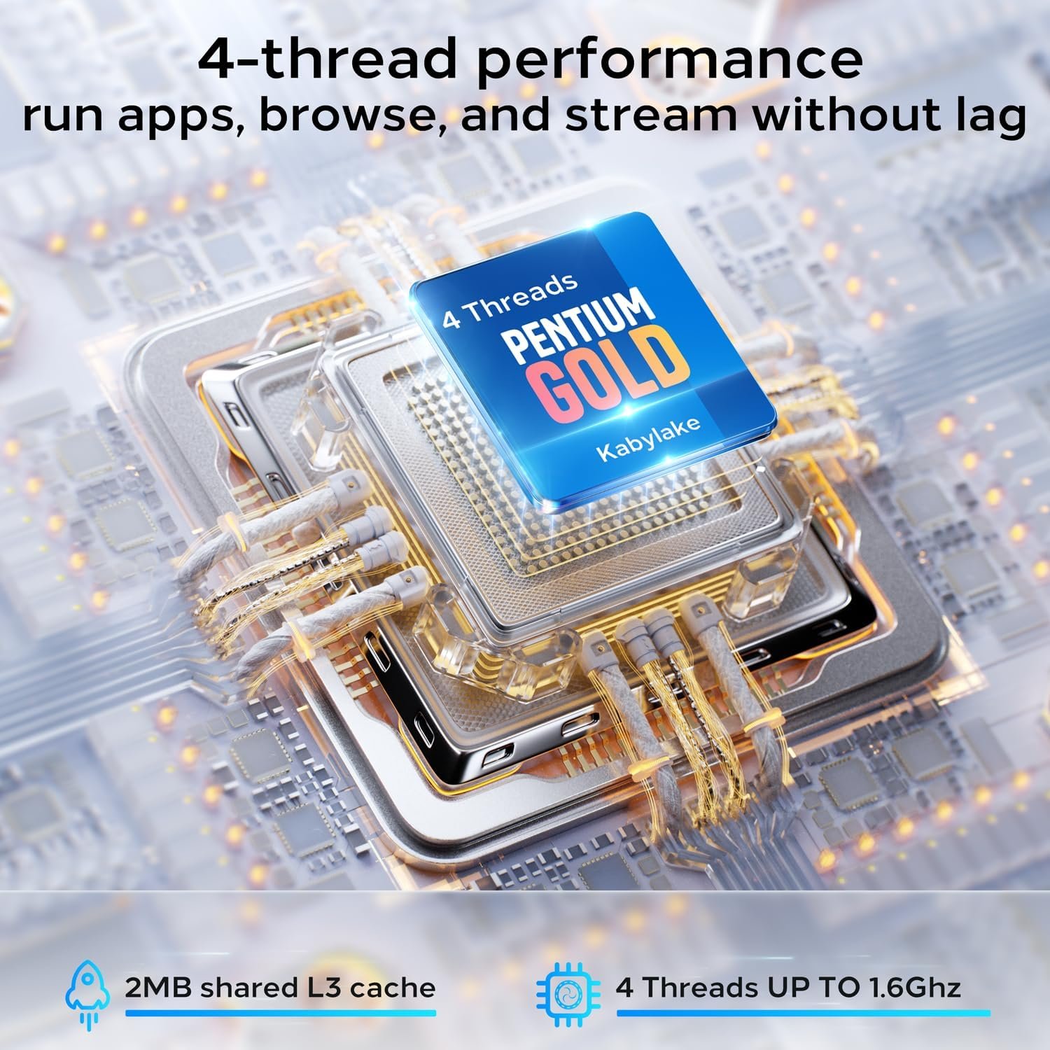 Phatom Computadoras portátiles FHD de 15.6", compatibles con Windows 11, Pentium Gold (Beats Pentium, Celeron), ventilador de refrigeración, 4 GB de RAM, 128 GB SSD, hasta 2 TB, HDMI, para negocios, estudiantes - Imagen 3