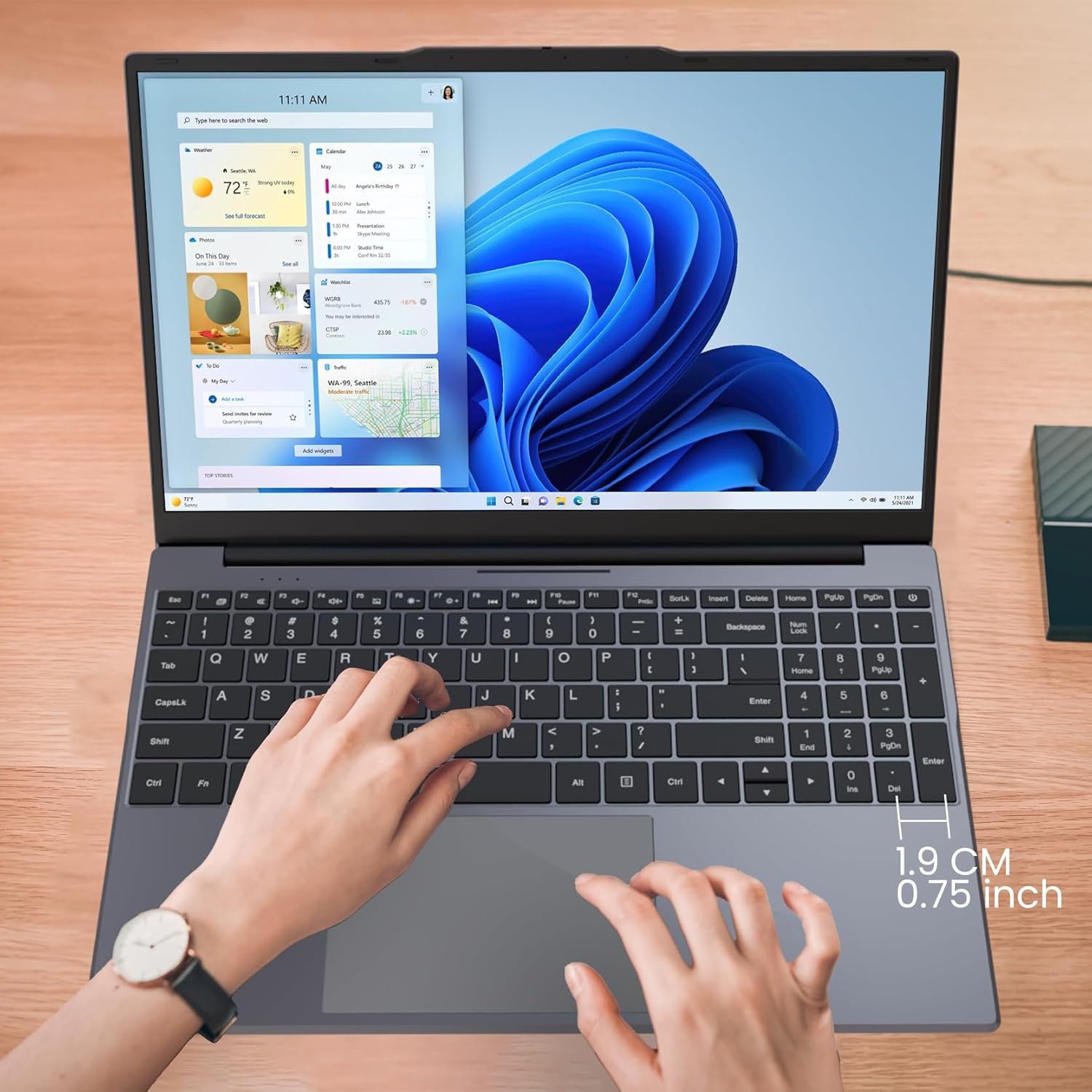 Phatom Computadoras portátiles FHD de 15.6", compatibles con Windows 11, Pentium Gold (Beats Pentium, Celeron), ventilador de refrigeración, 4 GB de RAM, 128 GB SSD, hasta 2 TB, HDMI, para negocios, estudiantes - Imagen 5