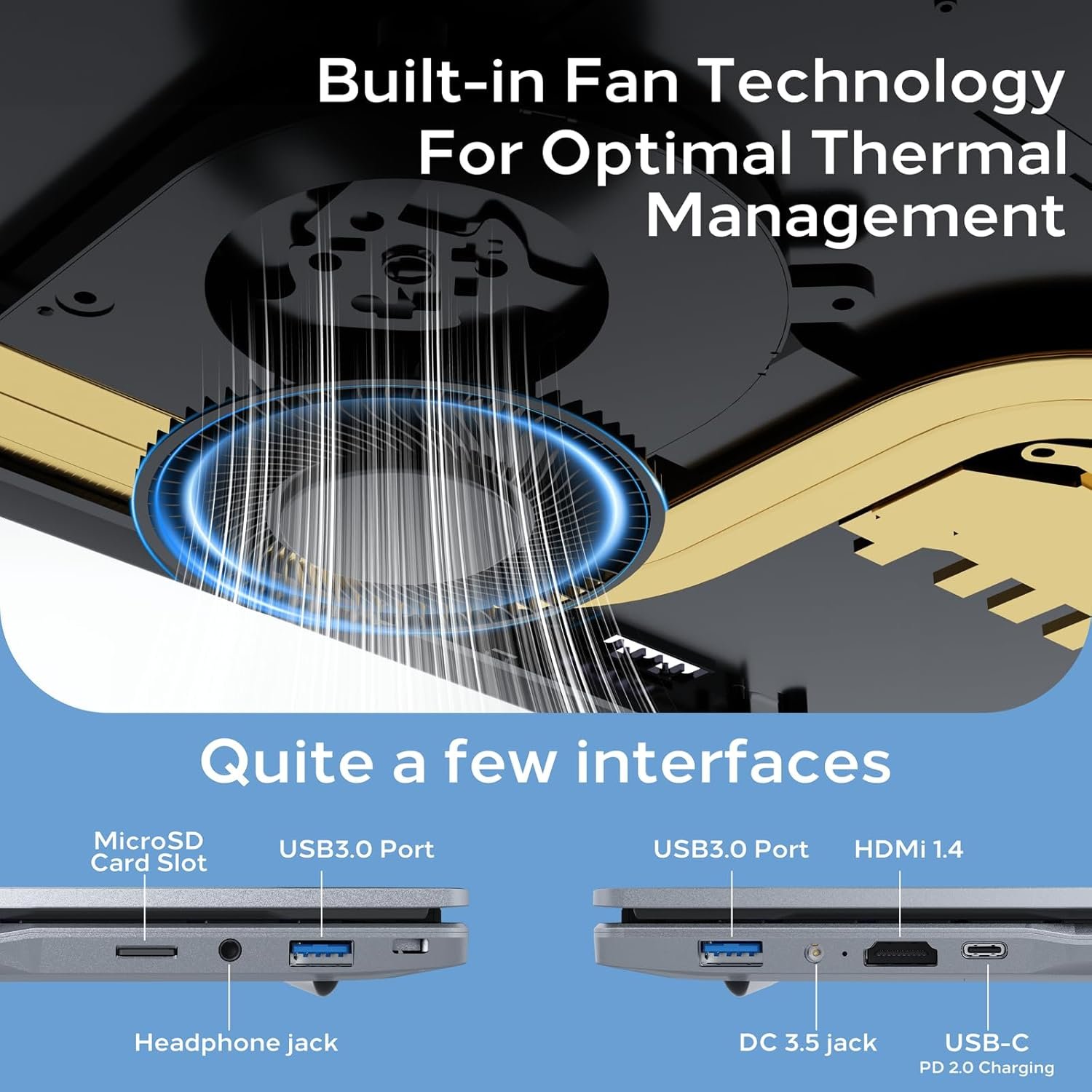 Phatom Computadoras portátiles FHD de 15.6", compatibles con Windows 11, Pentium Gold (Beats Pentium, Celeron), ventilador de refrigeración, 4 GB de RAM, 128 GB SSD, hasta 2 TB, HDMI, para negocios, estudiantes - Imagen 6