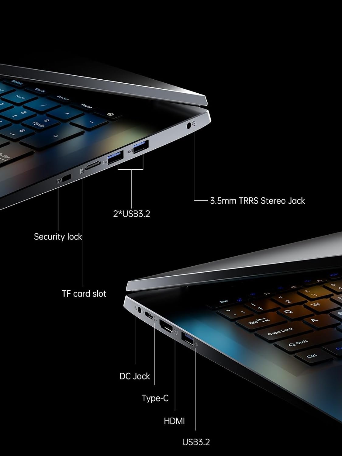 Computadora portátil, portátil de 18.5 pulgadas, computadora portátil 2025, 16 GB RAM 512 GB NVMe SSD, procesador ntel N150 (hasta 3.6 GHz), 11 Pro, pantalla FHD 1080 para negocios y - Imagen 8