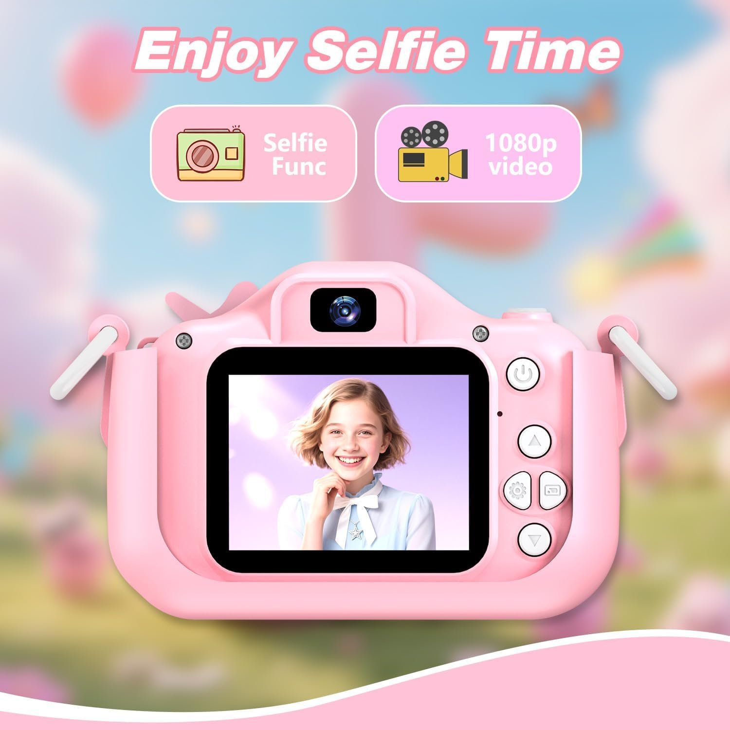 Goopow - Cámara digital para niñas de 3 a 8 años, cámara de video con funda suave de silicona y diseño de unicornio, regalo de navidad, cumpleaños y festividades para niños, incluye tarjeta SD de 32G - Imagen 4