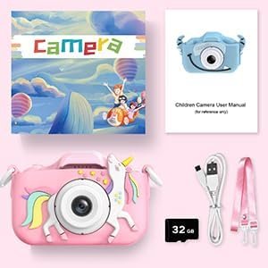 Goopow - Cámara digital para niñas de 3 a 8 años, cámara de video con funda suave de silicona y diseño de unicornio, regalo de navidad, cumpleaños y festividades para niños, incluye tarjeta SD de 32G - Imagen 8