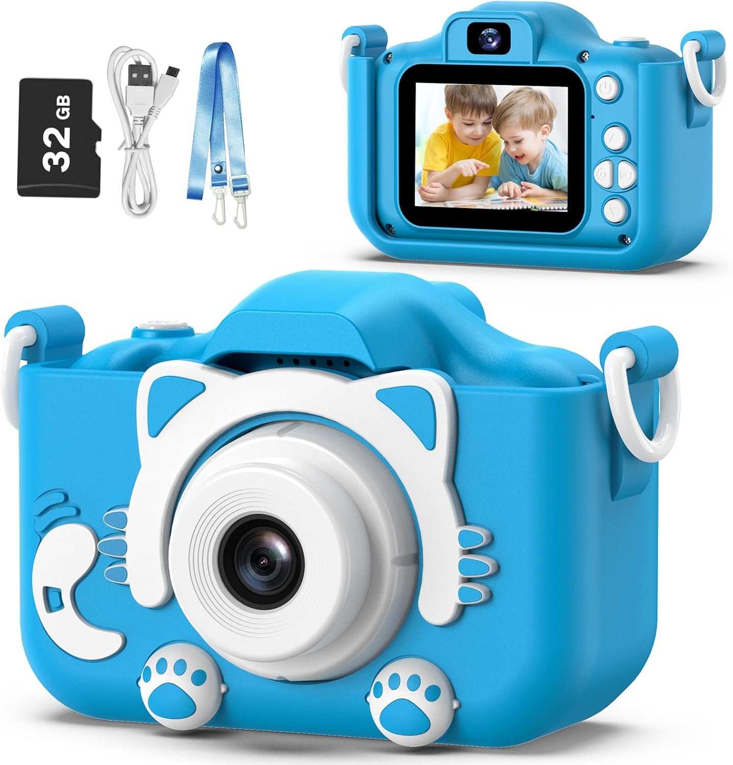 Goopow - Cámara digital para niñas de 3 a 8 años, cámara de video con funda suave de silicona y diseño de unicornio, regalo de navidad, cumpleaños y festividades para niños, incluye tarjeta SD de 32G - Imagen 9