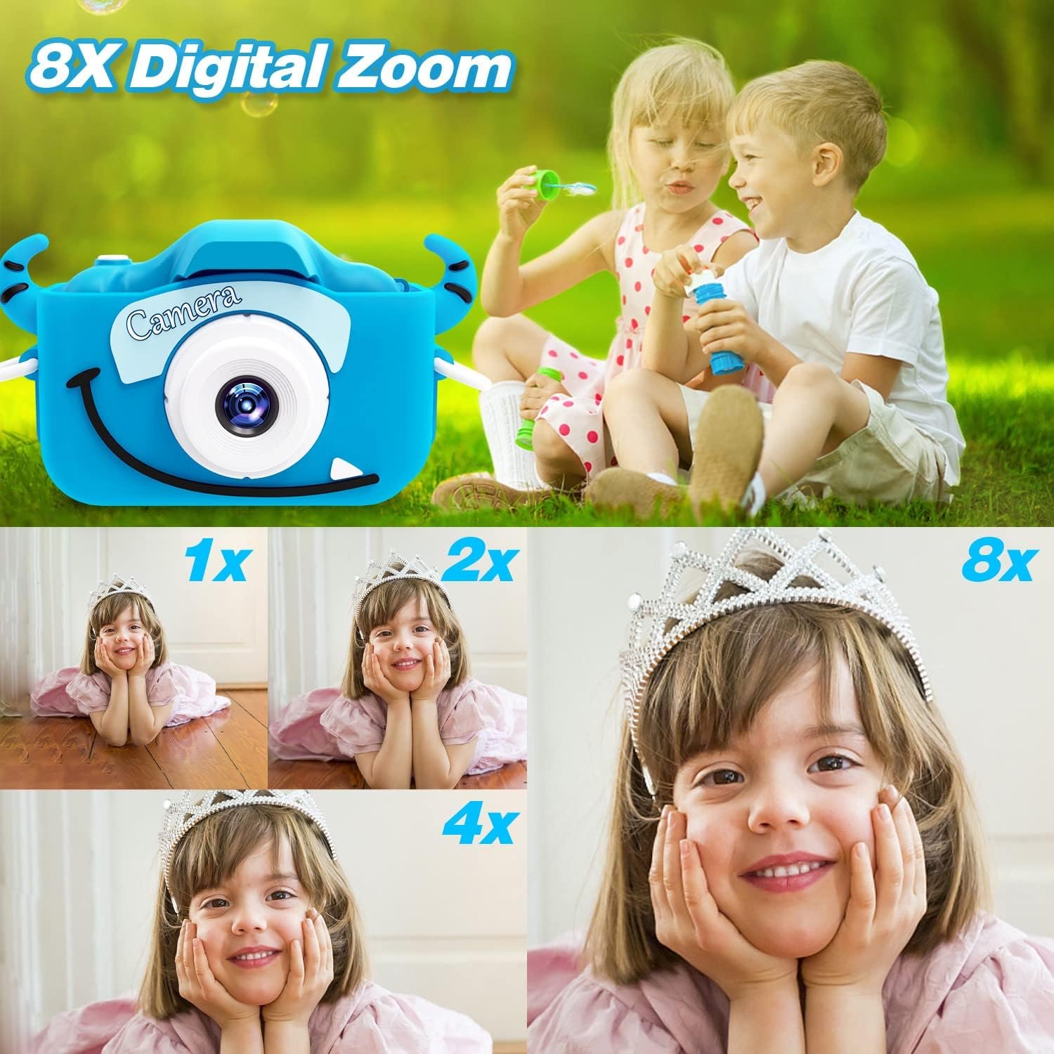 Goopow - Cámara digital para niñas de 3 a 8 años, cámara de video con funda suave de silicona y diseño de unicornio, regalo de navidad, cumpleaños y festividades para niños, incluye tarjeta SD de 32G - Imagen 23
