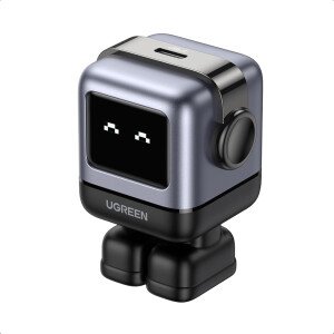 UGREEN Uno - Bloque de cargador USB C de 30 W, cargador rápido compacto robot GaN para iPhone 17, regalos para mujeres y hombres, compatible con iPhone 17/16/15, Galaxy S25/S24/S23, Pixel 10/9/8, iPad, negro