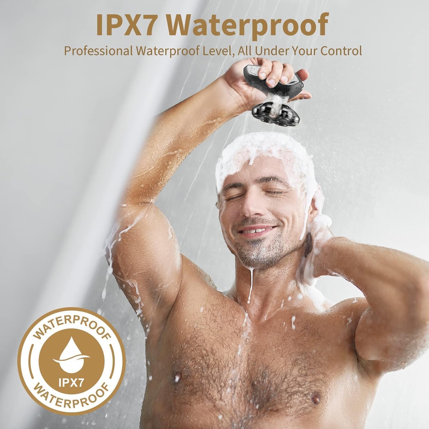 SHPAVVER Afeitadoras de cabeza para hombres calvos: maquinilla de afeitar eléctrica - IPX7 Kit de aseo de afeitar impermeable - Imagen 19