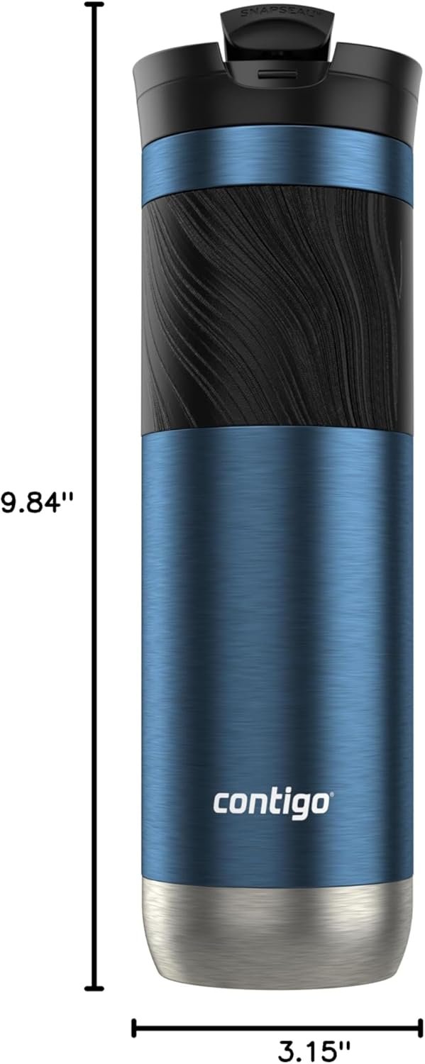 Contigo - Taza de viaje con aislamiento y con Snapseal (cierre por presión), 16 onzas fluidas, diseño Licorice - Imagen 89