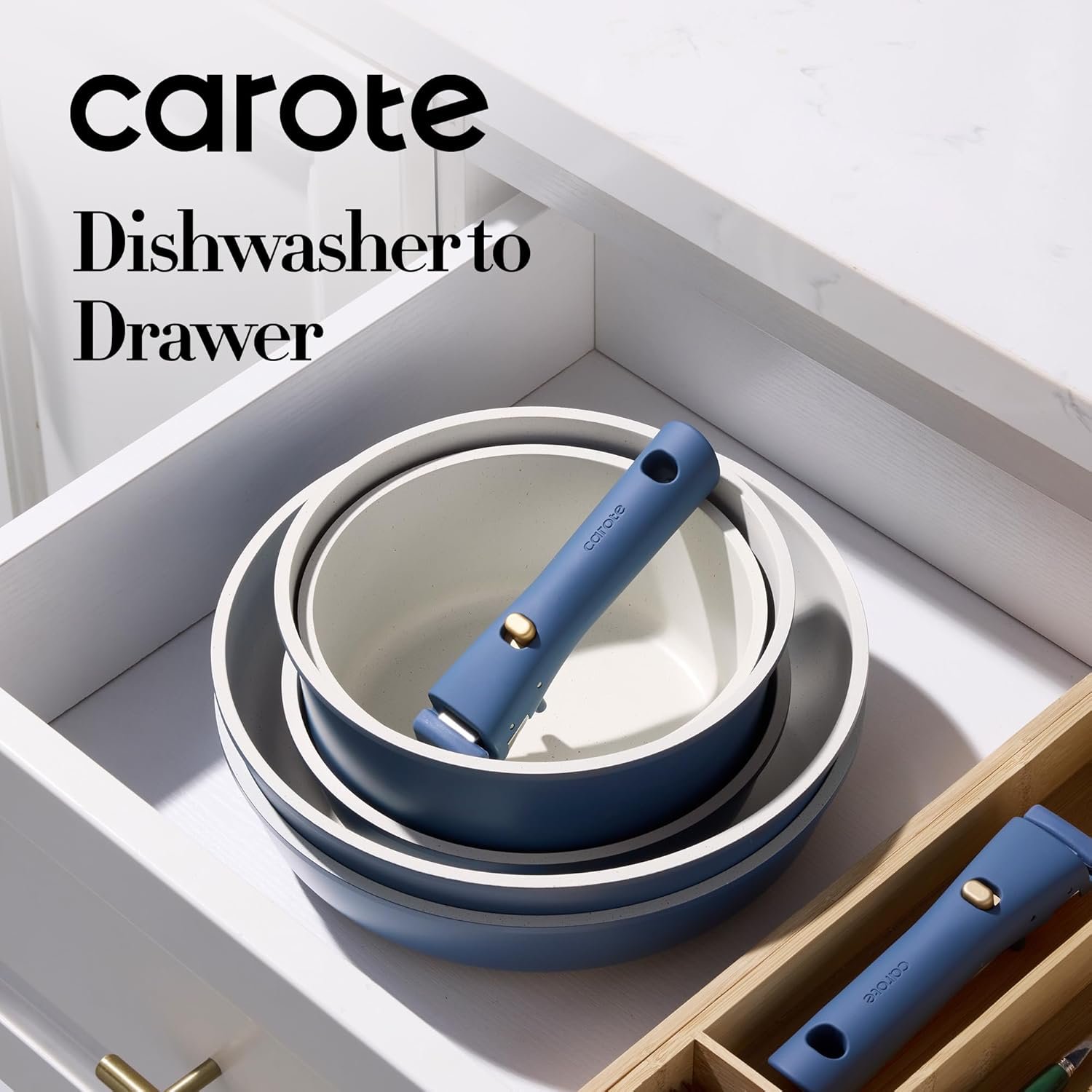 CAROTE Juego 17 de ollas y sartenes, utensilios de cocina antiadherentes, mango desmontable, de inducción, para autocaravana, apto para horno - Imagen 26