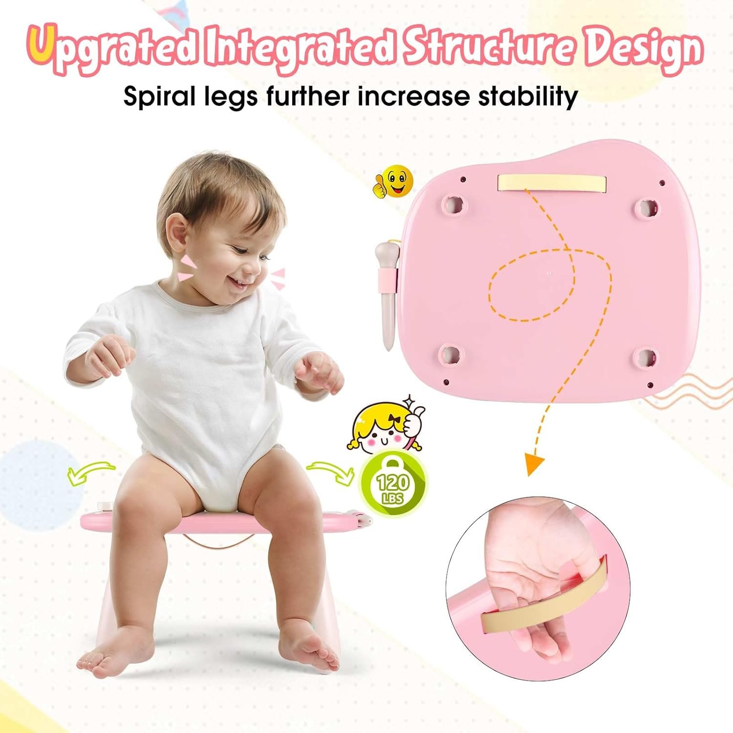 Smasiagon - Pizarra magnética de dibujo para niños, juguetes para niños y niñas de 1 a 2 años, juguetes educativos para niños de 1, 2, 3 años, regalos de cumpleaños (rosa) - Imagen 8