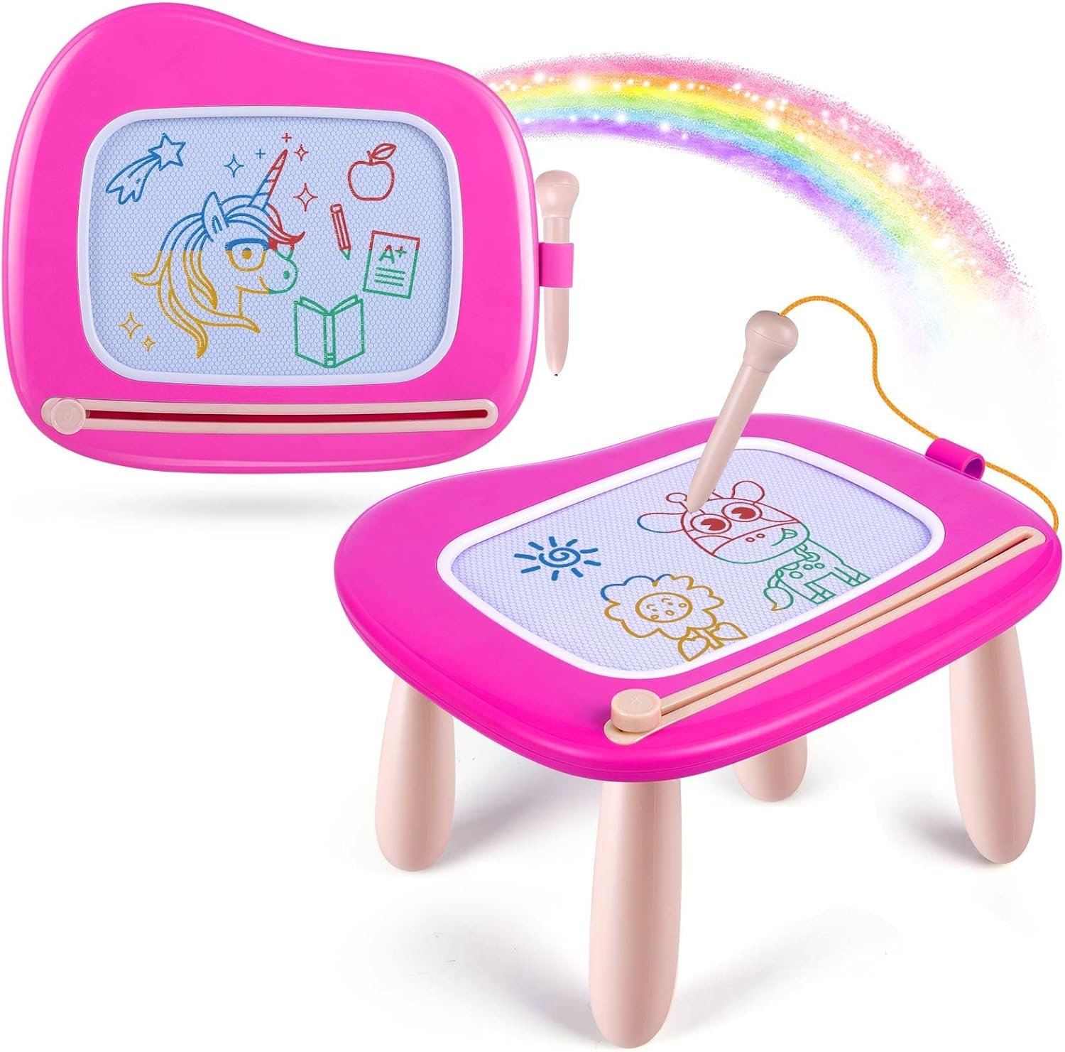 Smasiagon - Pizarra magnética de dibujo para niños, juguetes para niños y niñas de 1 a 2 años, juguetes educativos para niños de 1, 2, 3 años, regalos de cumpleaños (rosa) - Imagen 29