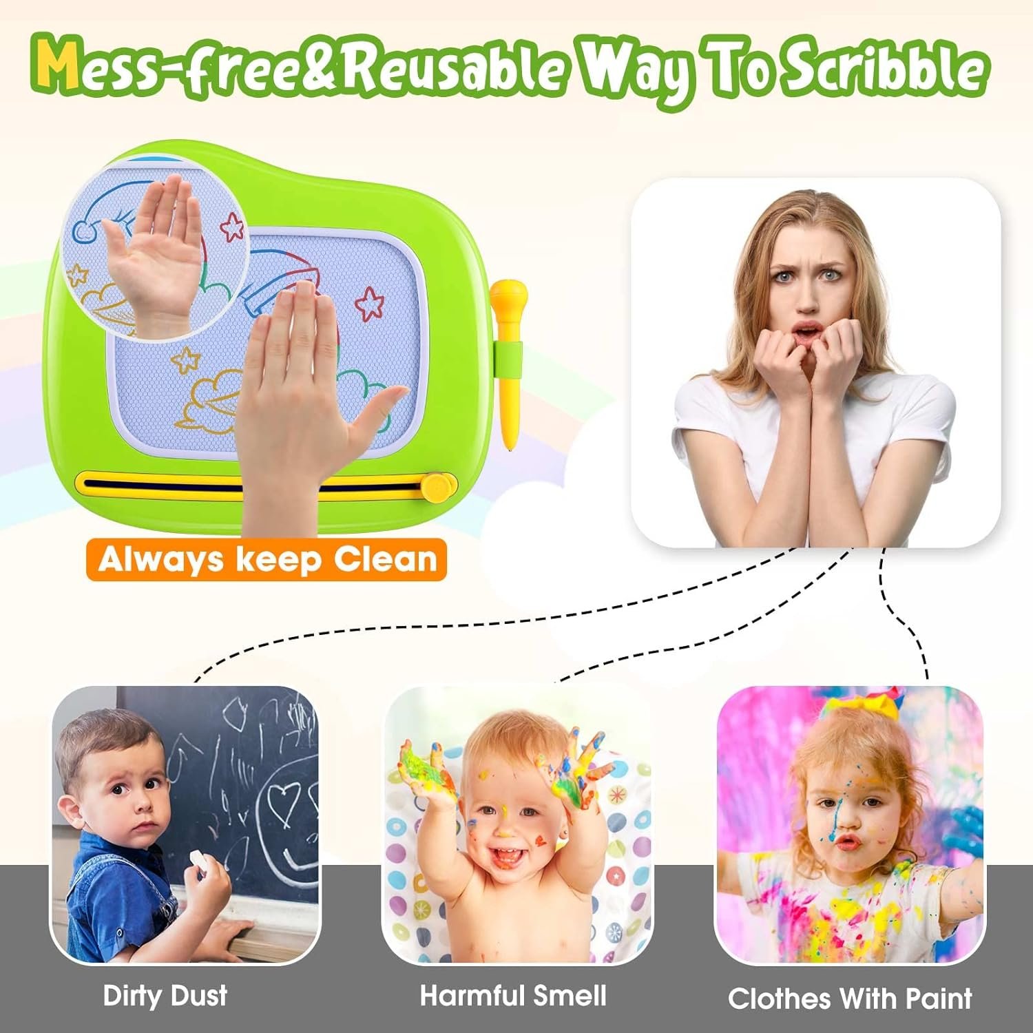 Smasiagon - Pizarra magnética de dibujo para niños, juguetes para niños y niñas de 1 a 2 años, juguetes educativos para niños de 1, 2, 3 años, regalos de cumpleaños (rosa) - Imagen 48