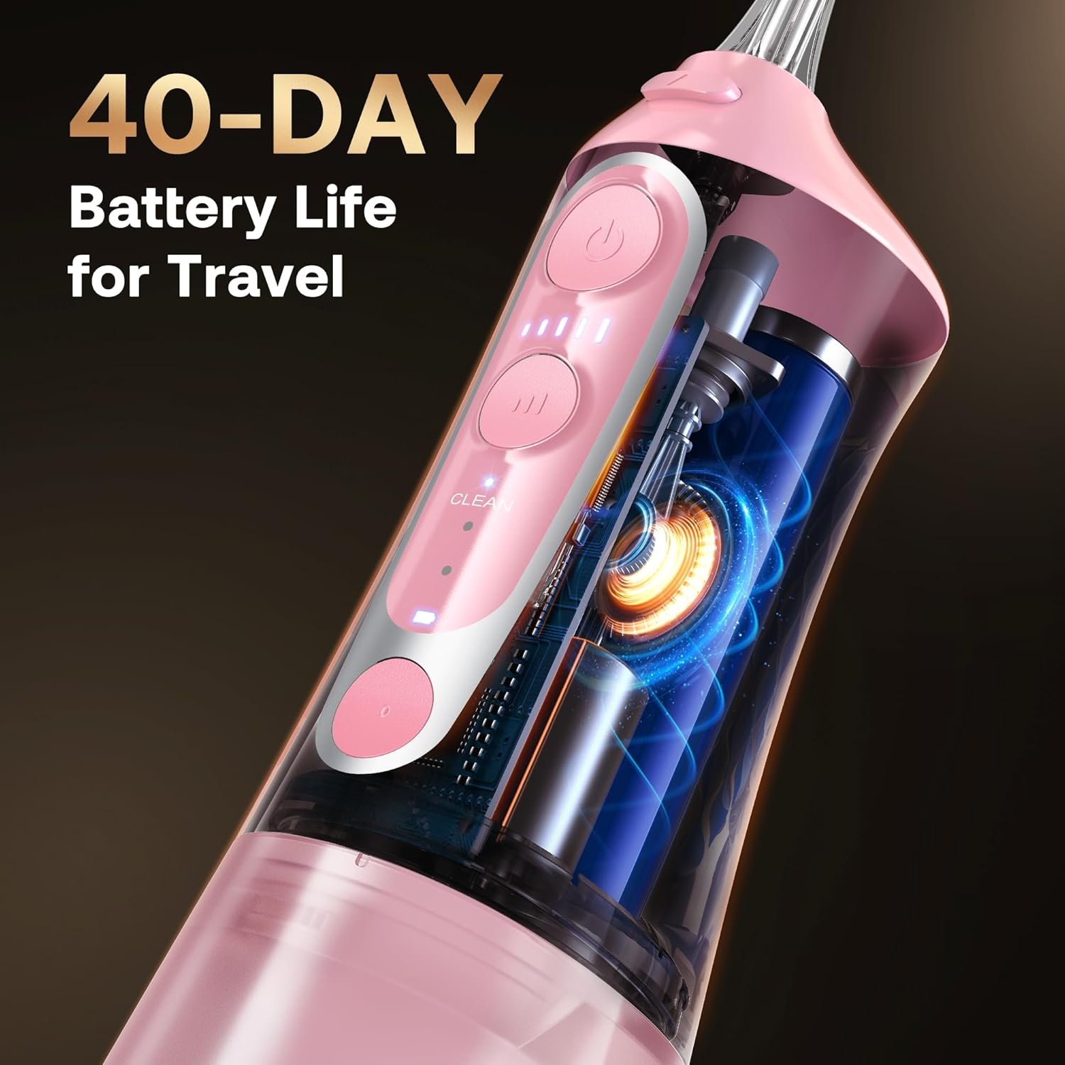 Bitvae C6 - Irrigador dental de agua para púa de dientes, hilo dental inalámbrico para viajes con 6 puntas de chorro, 3 modos de 5 intensidades, IPX7 impermeable, limpiador oral portátil y recargable, color negro - Imagen 35