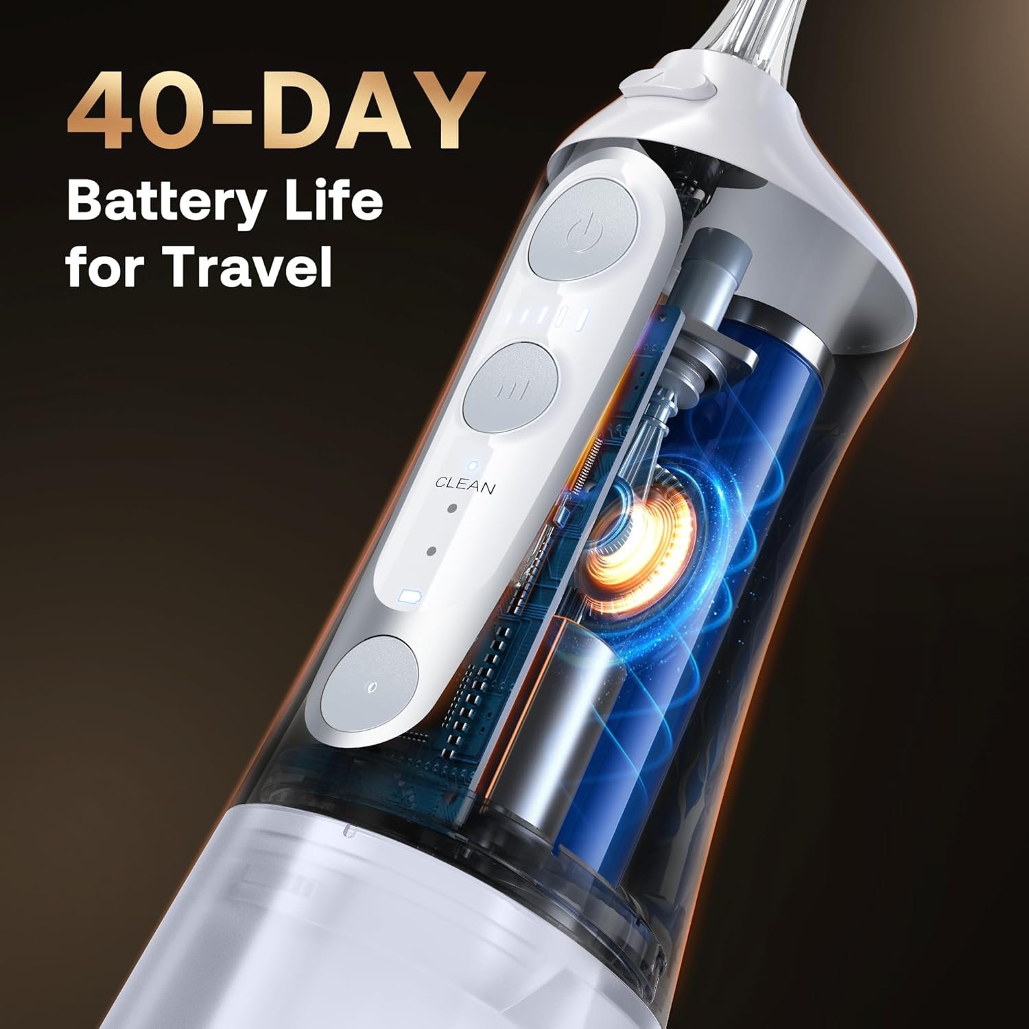 Bitvae C6 - Irrigador dental de agua para púa de dientes, hilo dental inalámbrico para viajes con 6 puntas de chorro, 3 modos de 5 intensidades, IPX7 impermeable, limpiador oral portátil y recargable, color negro - Imagen 42